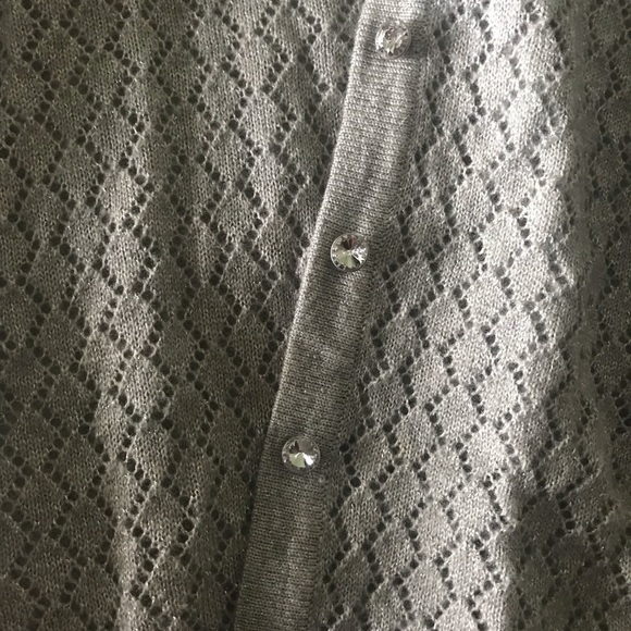 Silver Cardigan with Rhinestone Buttons - Picture 3 of 4